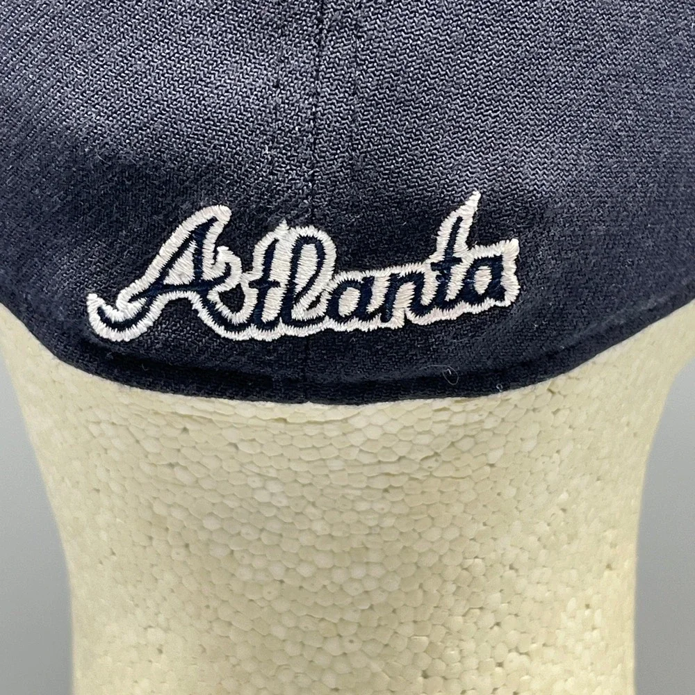 New Era Atlanta Braves 39Thirty Hat Tomahawk Logo Navy S‎ M Men Gorpcore